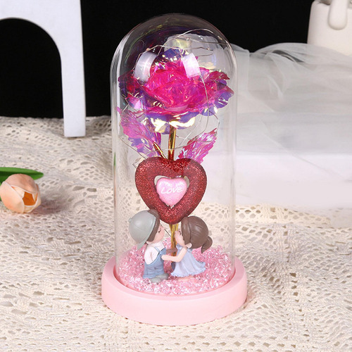 Decoración De Valentín, Rosa De Cristal, Regalo Base Rosa