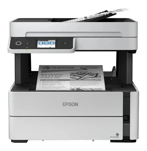 Impresora multifunción Epson EcoTank M3170 con wifi blanca y negra 110V