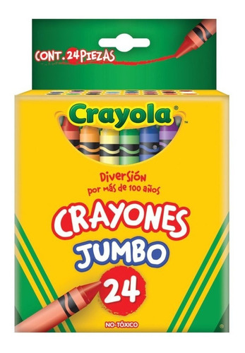 Crayones Redondos Jumbo Crayola Colores Vivos 24 Piezas