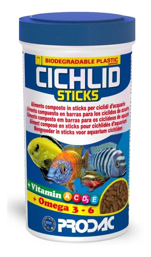 Ração Prodac Cichlid Sticks Small 90g - Ciclídeos Pequenos