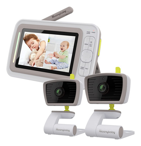 Moonybaby Split 30 Baby Monitor Split Screen With 2 Cameras,