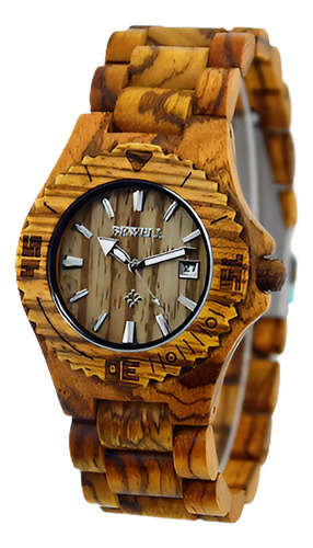 Bewell Zebra Reloj De Pulsera De Madera Fecha Pulsera Brazal