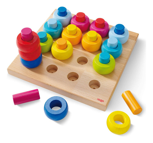 Haba Juego De Clavijas Rainbow Whirls (fabricado En Alemani.