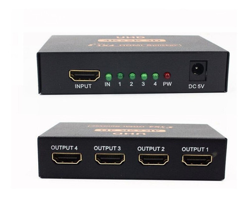 Splitter Hdmi Con 4 Salidas  - Full Hd 1080p 3d