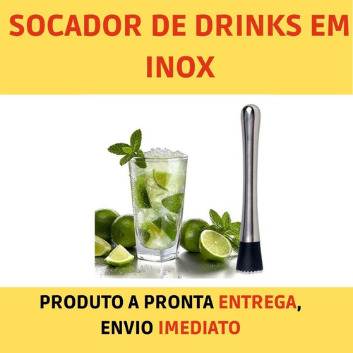 Imagem 5 de 8 de Macerador Socador De Caipirinha Para Drinks E Cozinha Inox