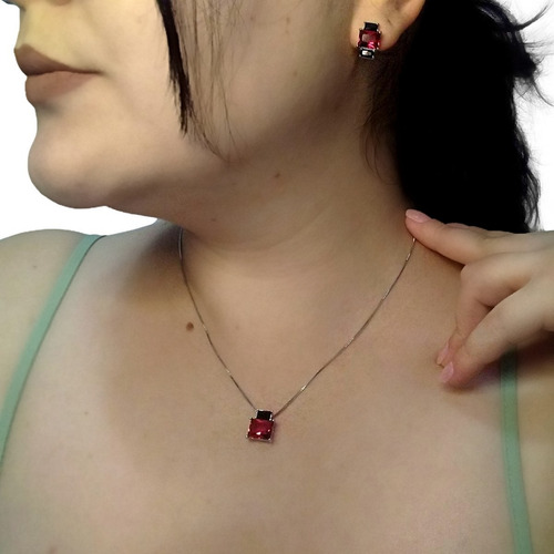Imagem 5 de 8 de Conjunto Colar E Brincos Semijoia Banhada Promoção