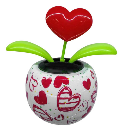 X Solar Heart Swing Dance Flower, Car Dashboard Decoration