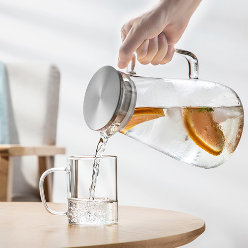 Jarra De Agua Fría De Vidrio De 1500 Ml, Hervidor De Agua Tr
