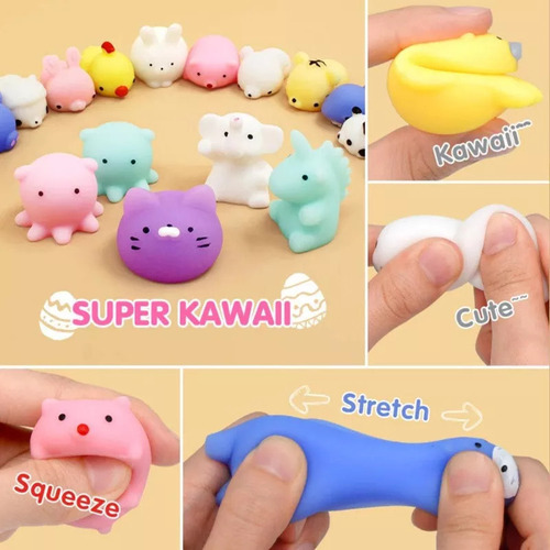 Wa Mini Mochi Squishy Squeeze Toy Fidget Toy, Kit A, 40