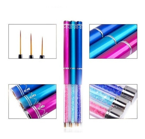 Pinceles De Lujo Para Decoración De Uñas Nail Art Con Tapa