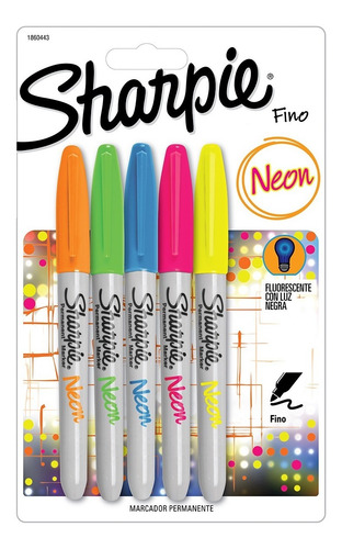 Marcador Sharpie Colores Neon X 5 Unidades
