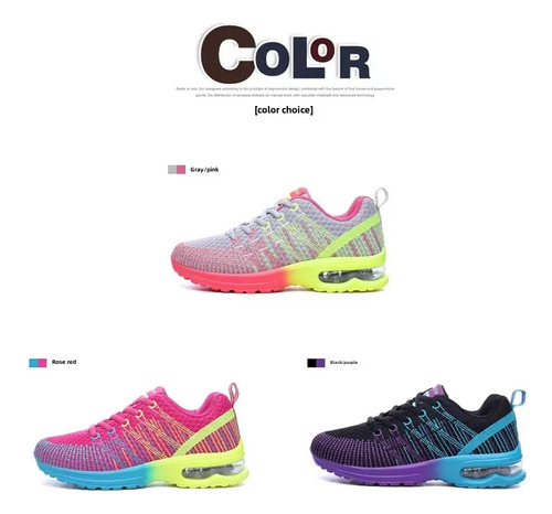 Zapatillas Deportivas Ligeras Para Correr Con Suela De Malla Tejida Para Mujer