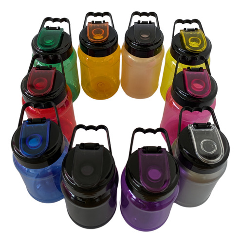60 Vaso De Fiestas De Color Tapa De Asa 500 Ml Reutilizable Multicolor