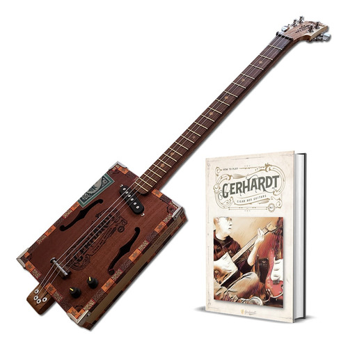 Cigar Box Guitar Pickup Art Nouveau - Guitarra De 4 Cuerdas