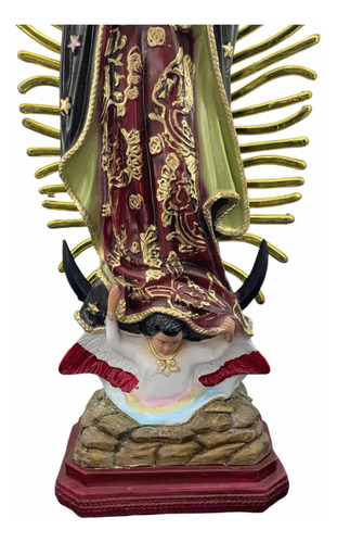 Virgen De Guadalupe 50 Cm En Resina Con Ojo De Cristal