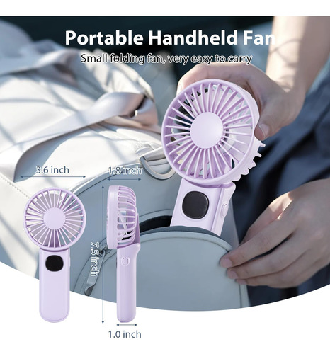 Leimaq Handheld Mini Ventilador, 3 En 1 Ventilador Portátil