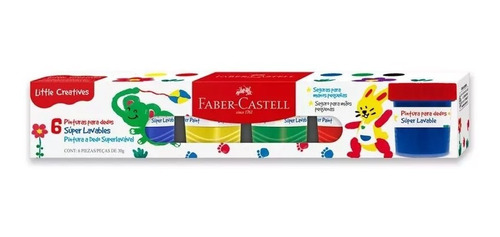 Pintura Para Dedos Lavable Faber Castell 30gr X 6 Colores