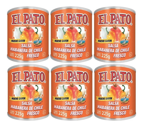 Salsa El Pato Habanera De Chile Fresco 225g 6 Piezas