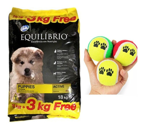 Alimento Equilibrio Cachorros 15kg+3kg+envío