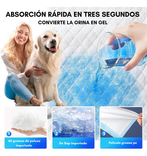 120 Pañales Sabanillas Mascotas Perros Y Gatos Entrenamiento 60x60cm 120 Unidades 3 Capas