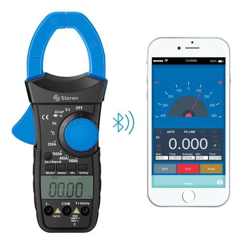 Multímetro De Gancho Profesional Bluetooth Mul-115 Steren