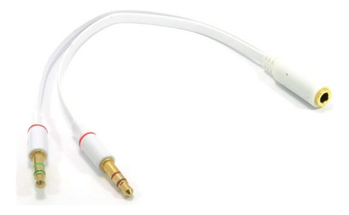 Cable Audio Plug 3,5 Hembra A 2 3,5 Macho Blanco