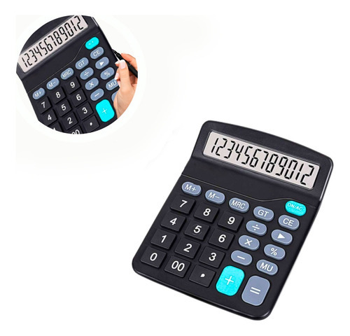 Calculadora De Mesa 12 Digítos Comercial C/ Display Grande Cor Preto
