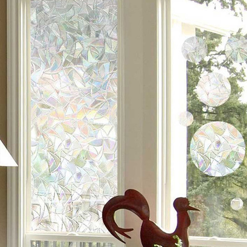 Lámina Estática Para Ventanas, Con Efecto Arcoíris, Para Dec