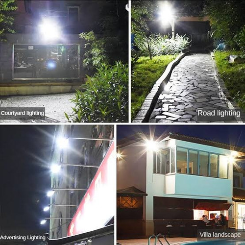Kit 5 Refletores Slim Led Smd 1200w Bivolt 110v/220v Ip67