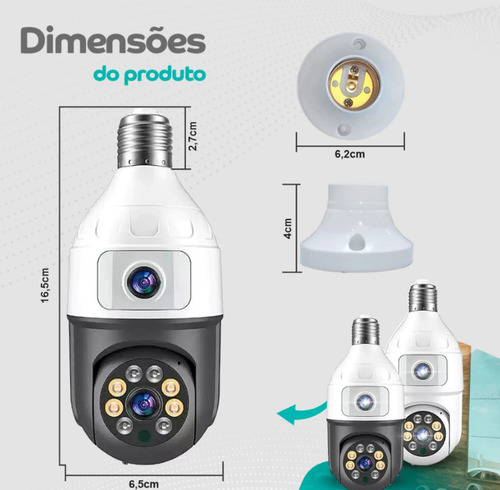 Câmera De Segurança Ip Wifi Full Hd 2 Lentes Visão Noturna