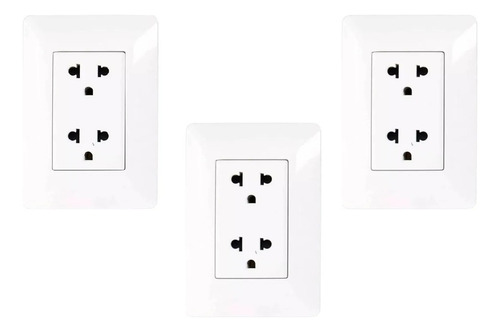 Opalux Tomacorriente Doble Universal Línea Tierra 3 Unidades