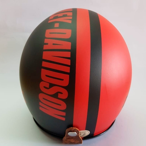 Imagem 4 de 4 de Capacete Old School Fatbob Red Harley Davidson Rebaixado