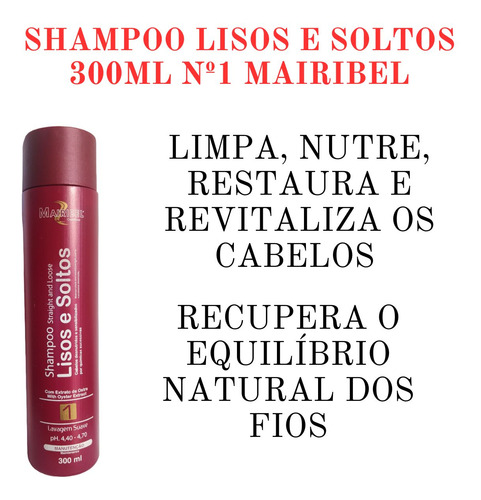 Shampoo Capilar Manutenção Lisos E Soltos 300ml Mairibel Nº1
