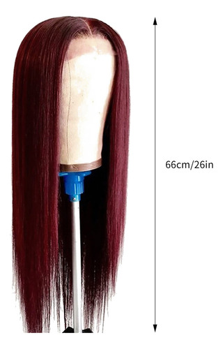 Peluca De Moda For Mujer Con Pelo Largo Y Liso Burdeos