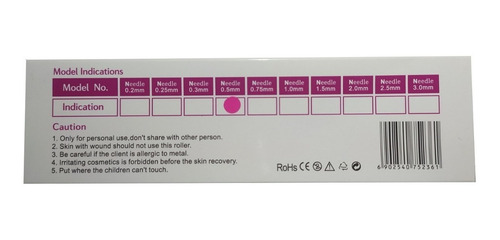 Imagen 5 de 5 de Derma Roller Facial 540 Pines 0.5mm Uso Estético