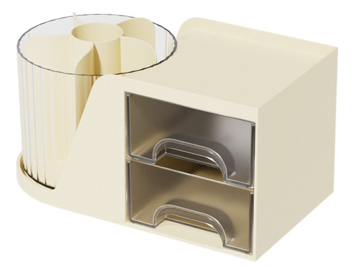 Rotating Pen Holder Small Yellow Stationery Storage Box