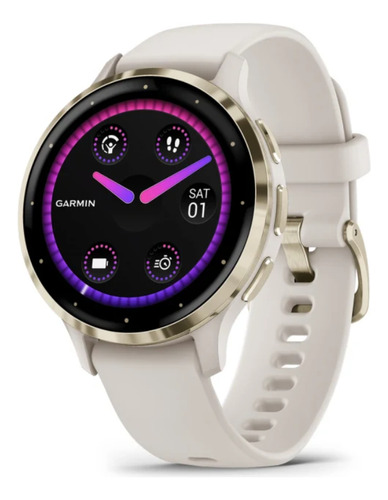 Relogio Garmin Venu 3s Marfim Com Dourado Prateado Dourado