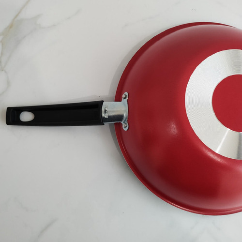Frigideira Wok Oriental Antiaderente 28cm Essencial Sem Oleo Cor Vermelho