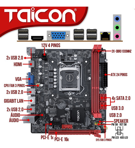 Kit 5 Placas Mãe H55 Ddr3 Lga1156 Hdmi Nova