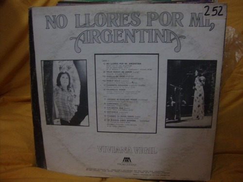 Vinilo Viviana Vigil No Llores Por Mi Argent F1 (Usado)
