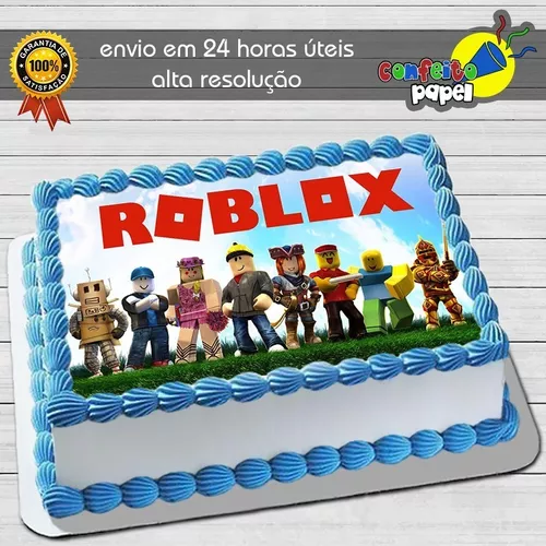 ROBLOX TOPO DE BOLO (DETALHES EM 3D) - PAPEL ARROZ ESPECIAL