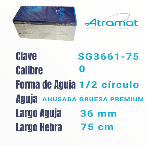 Sutura Polipropileno Prolene Atramat 0 Sg3661-75 C/12pz