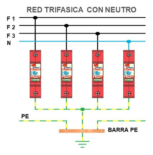 Supresor De Picos 20ka 275v, Red Trifásica Con Neutro, Ca