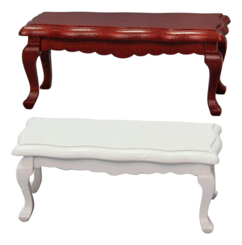 2 Uds Durable Reutilizable Mini 1:12 Casa De Rojo Blanco
