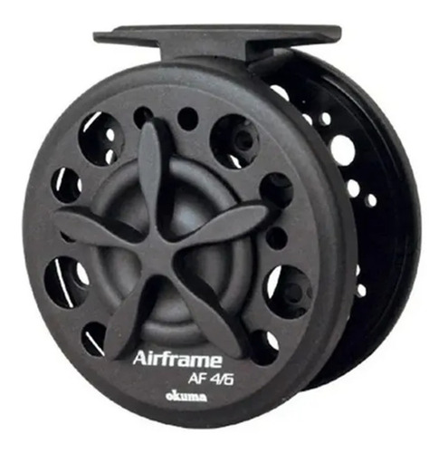 Carrete Okuma Airframe 4/6 Pesca Con Mosca #20603 Color Negro