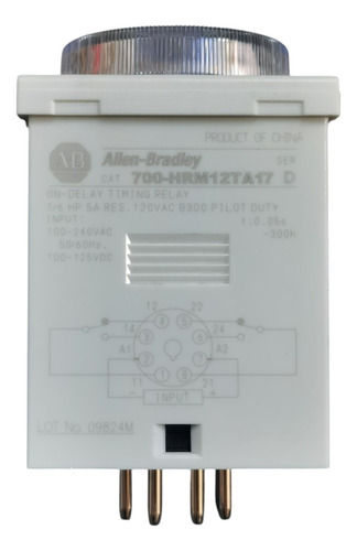 Timer On Delay Allen Bradley 700-hrm12ta17 100-240vac 8 Pin