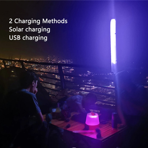 Tubo De Luz Inflable Para Acampar, Energía Solar, Alimentado