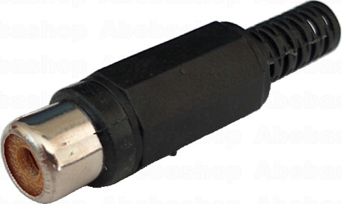 Conector Hembra Rca A Cable Color Negro