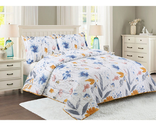 Quilt 2.0pl Estampado Deluxe Reversible Doral