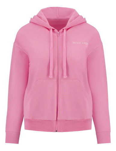 Sudadera Mujer Andrea Cierre Bolsa Estampado Rosa 3673683